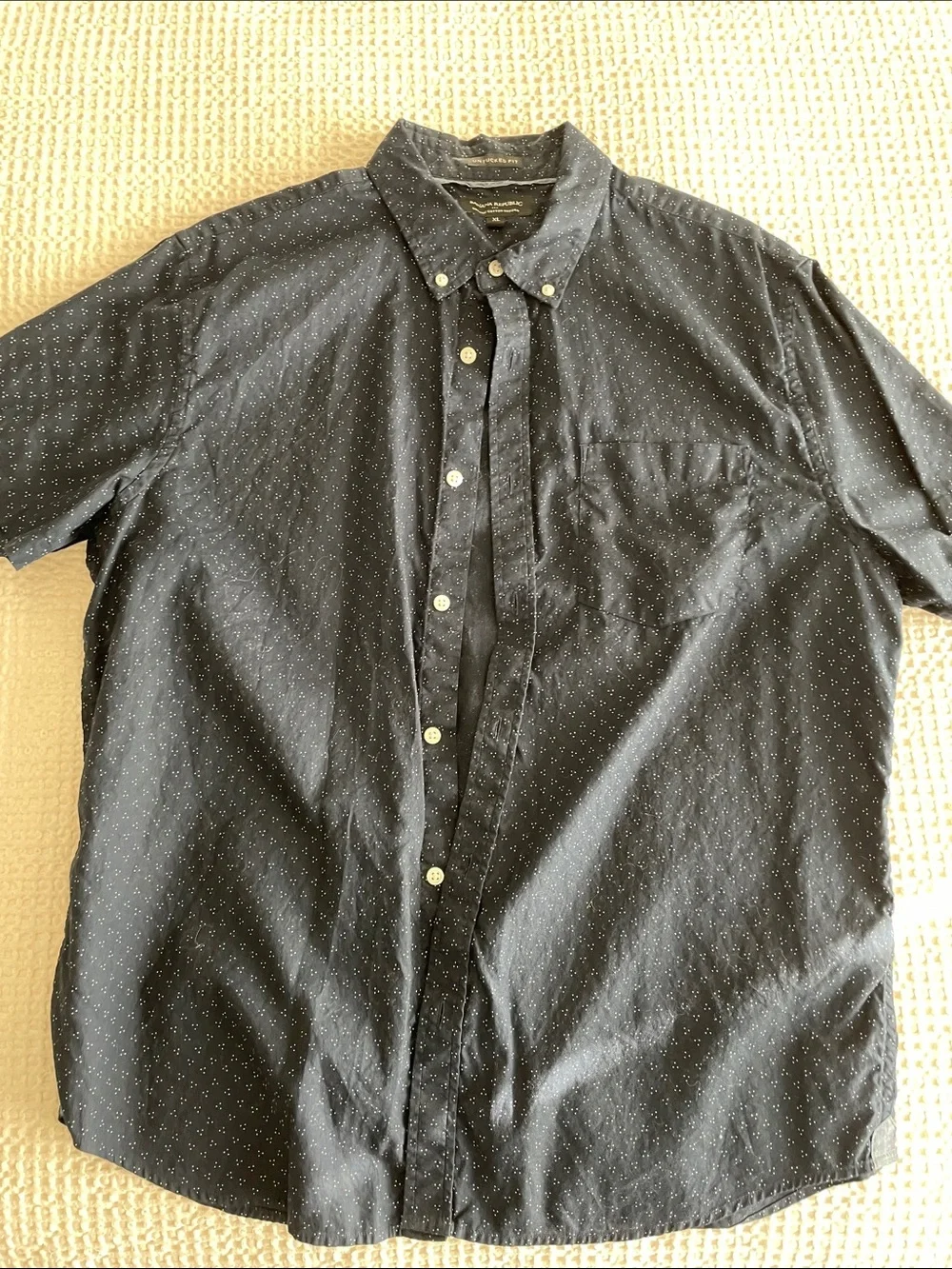 Banana Republic Navy Short-Sleeve Button-Down Shirt